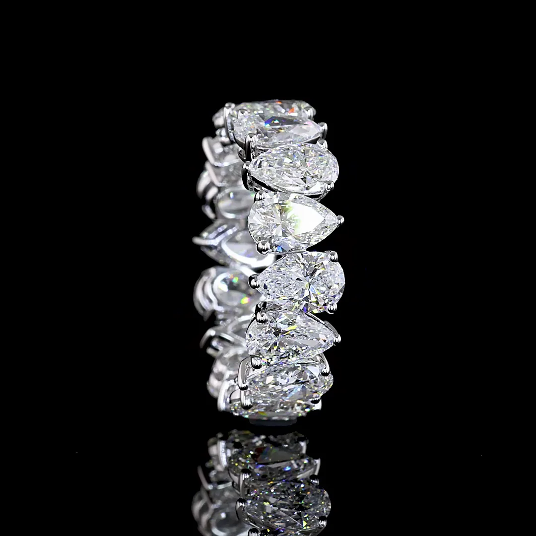 5.82 Cts 18k White Gold Pear Shape Eternity Band Eternity Band - Image 2