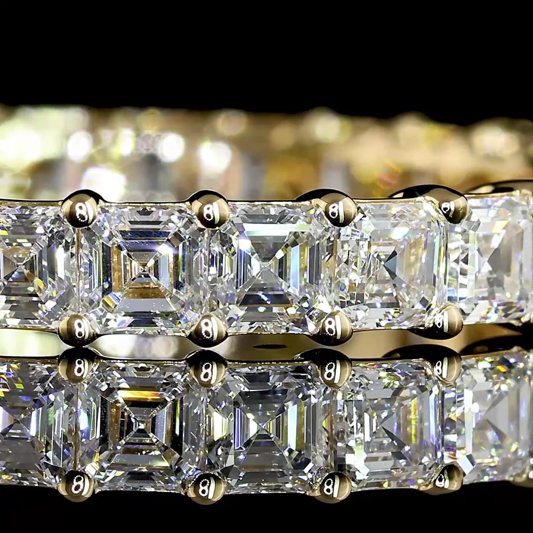 2.12 Cts 14k Yellow Gold Asscher Shape Eternity Band Eternity Band - Image 3