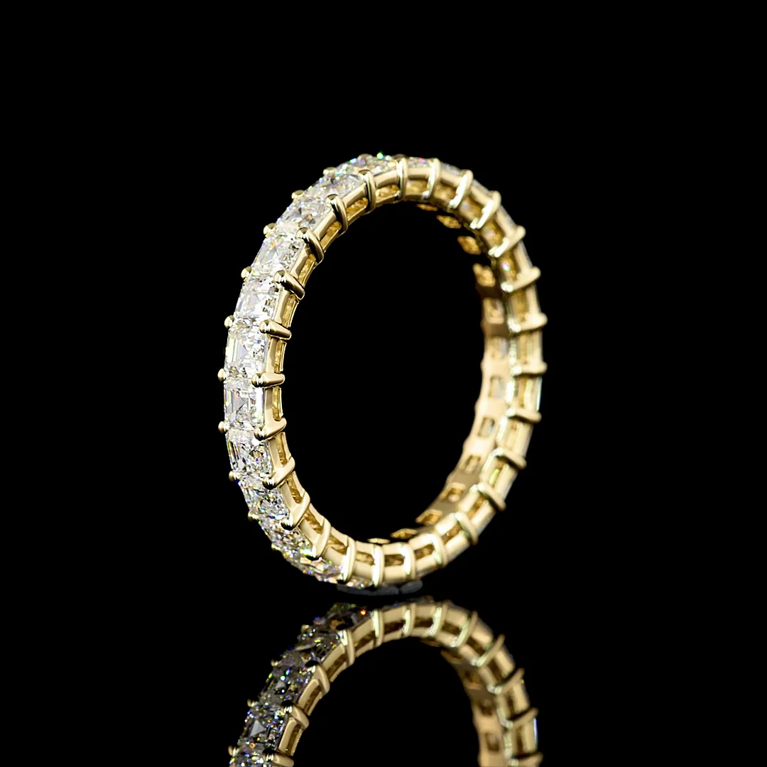 2.12 Cts 14k Yellow Gold Asscher Shape Eternity Band Eternity Band - Image 4