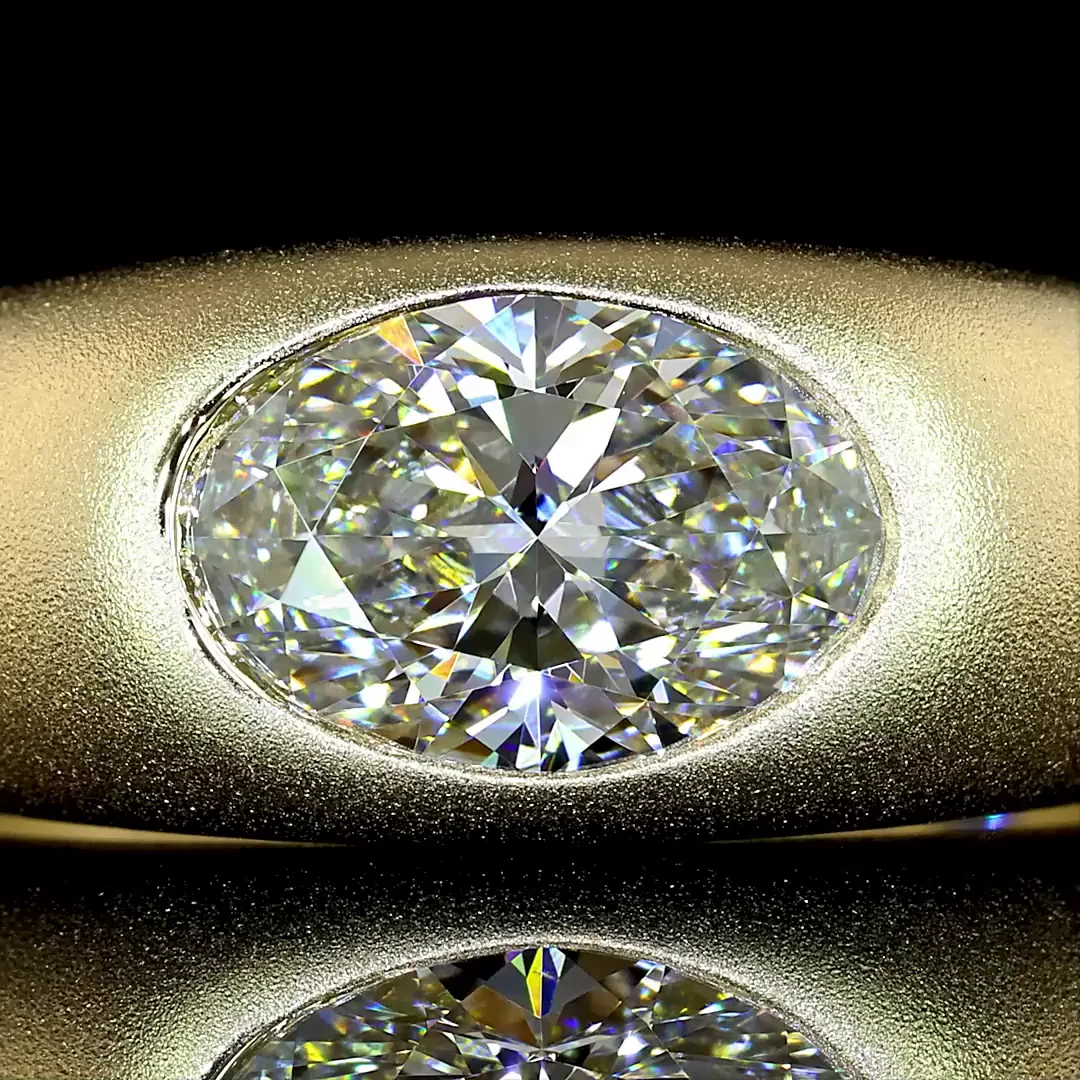 1.23 Cts 14k Yellow Gold Oval Shape Solitaire Ring - Image 3