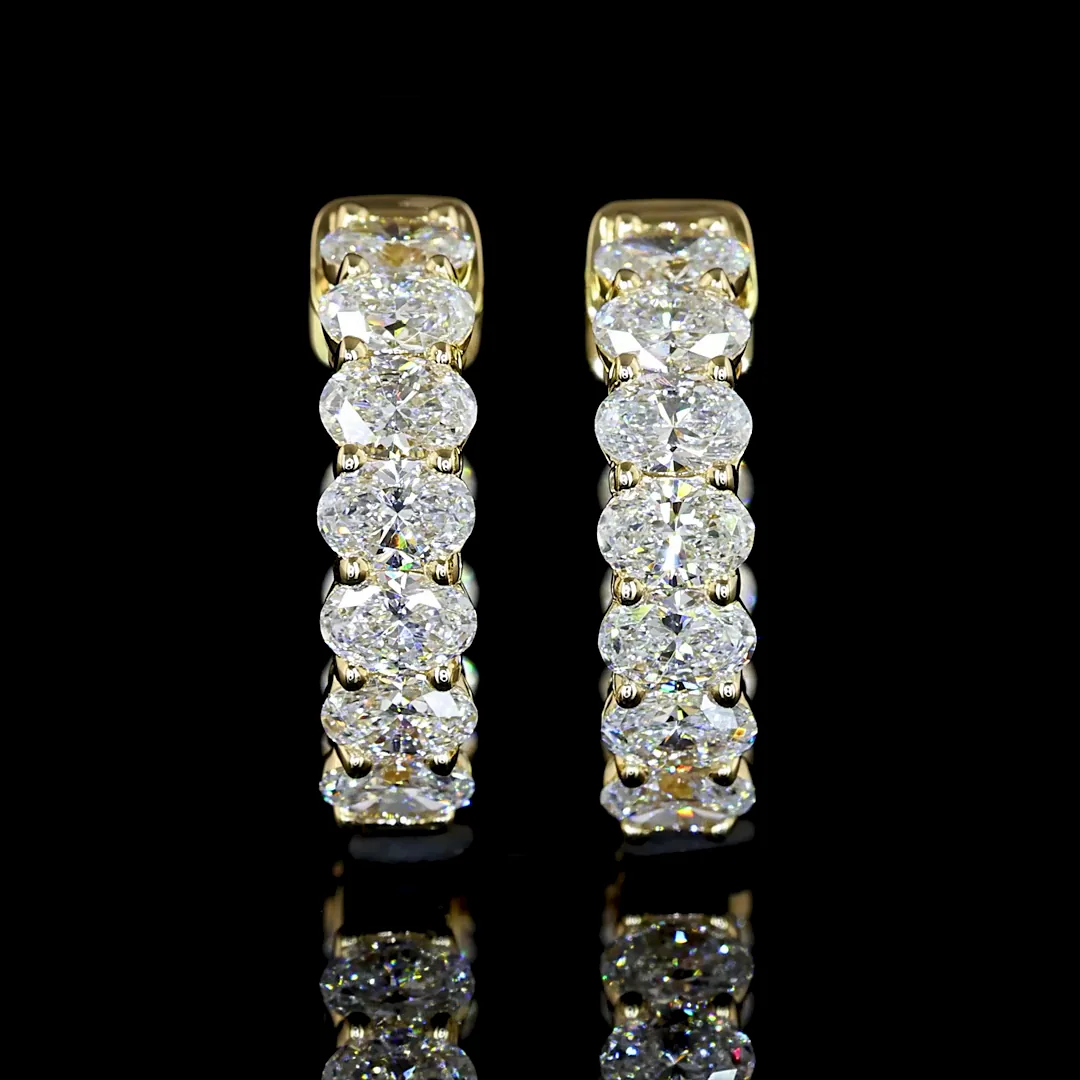1.5 Cts 14k Yellow Gold Oval Shape Huggies Earring - Image 3