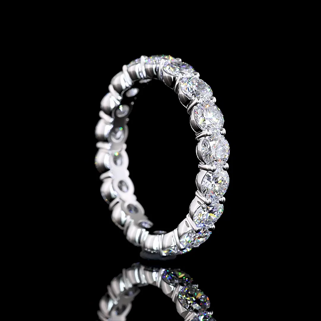 3.11 Cts 14k White Gold Round Shape Eternity Band Eternity Band - Image 2