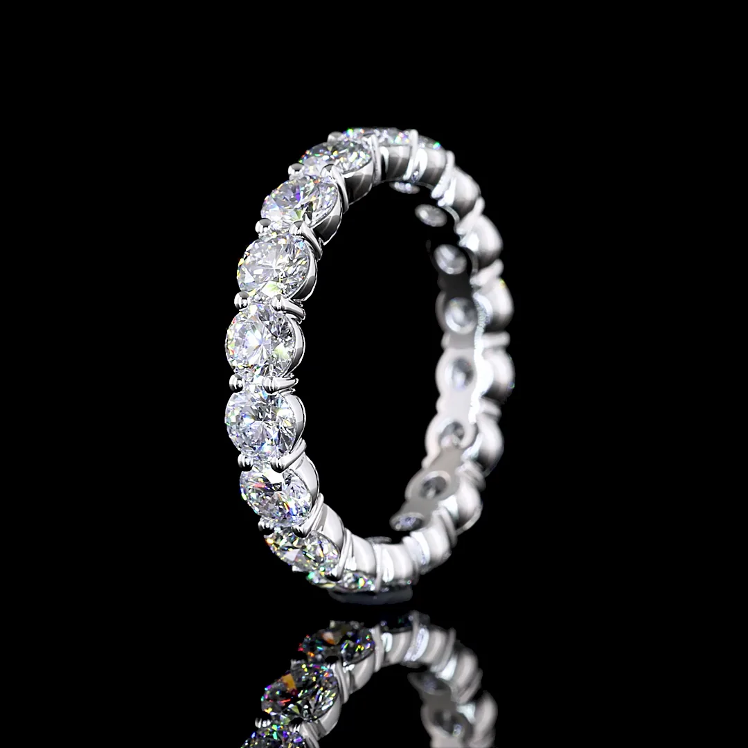 3.11 Cts 14k White Gold Round Shape Eternity Band Eternity Band - Image 4