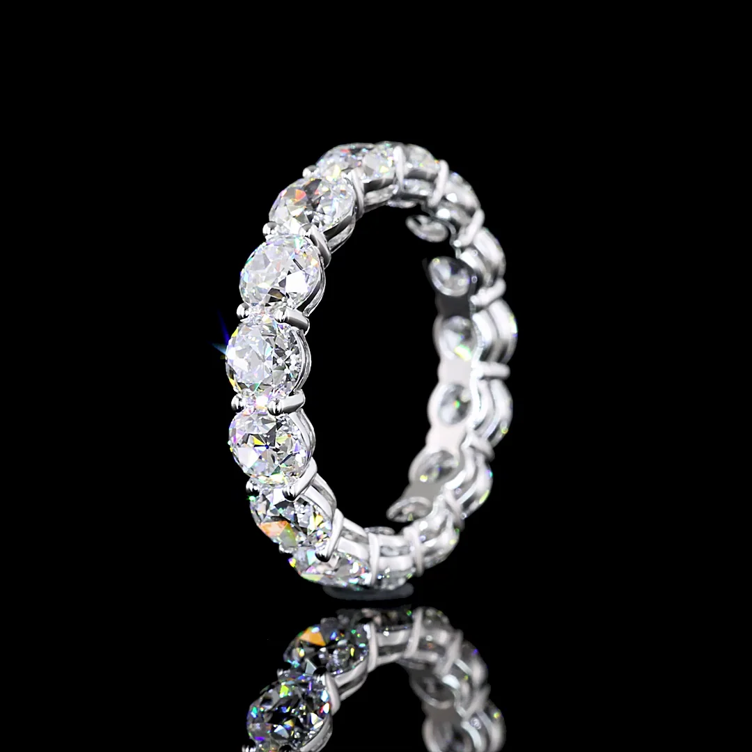 4.9 Cts 14k White Gold Old European Brilliant Shape Eternity Band Eternity Band - Image 4
