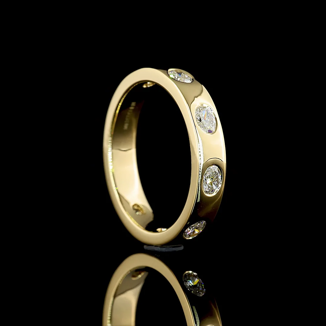 0.69 Cts 14k Yellow Gold Oval Shape Eternity Band Eternity Band - Image 2