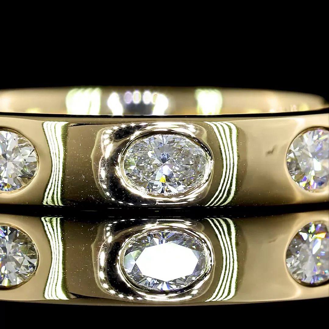 0.69 Cts 14k Yellow Gold Oval Shape Eternity Band Eternity Band - Image 3