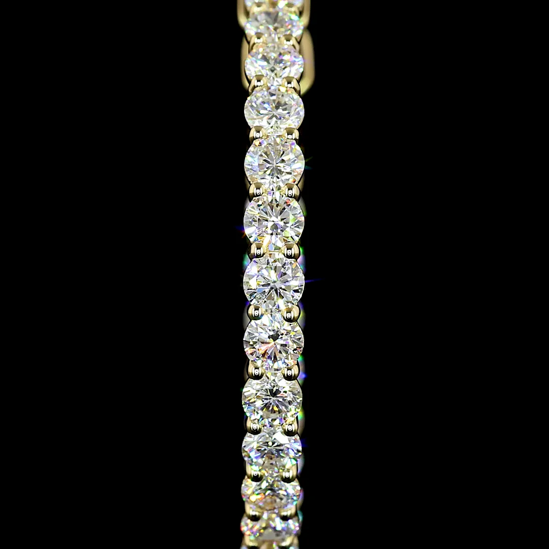 2.45 Cts 14k Yellow Gold Round Shape Hoops Earring - Image 2