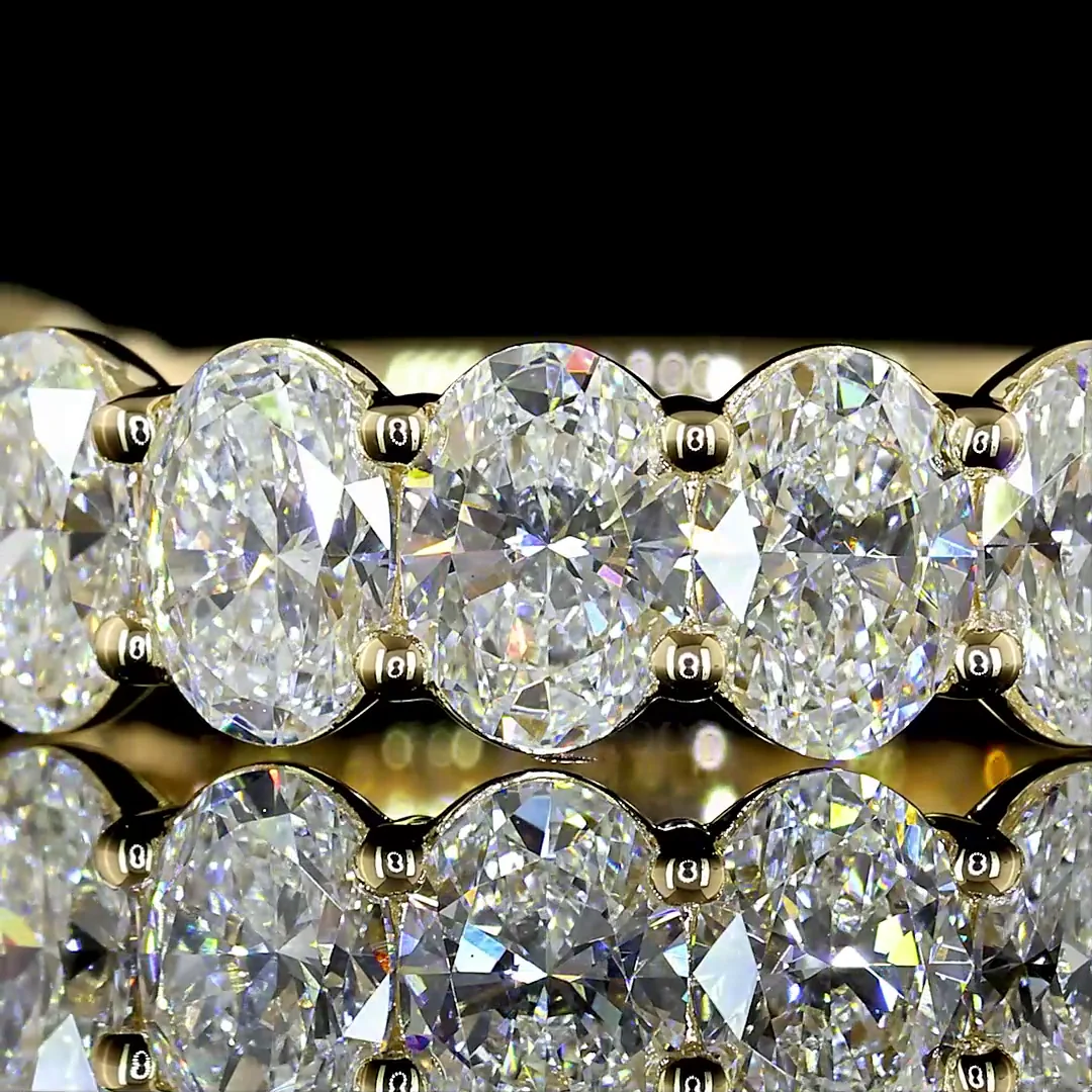 2.94 Cts 14k Yellow Gold Oval Shape 3/4 Band Eternity Band - Image 3