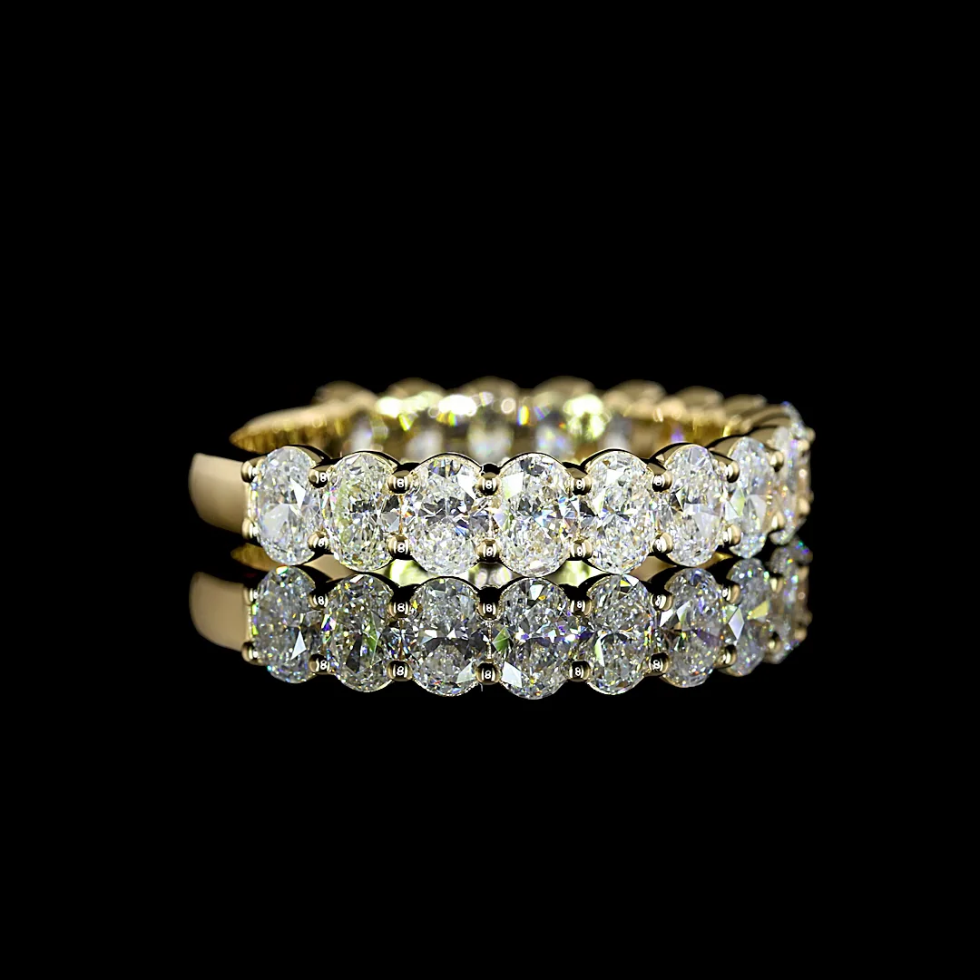 1.89 Cts 14k Yellow Gold Oval Shape 3/4 Band Eternity Band - Video