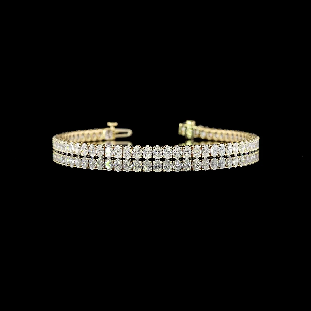 5.87 Cts 14k Yellow Gold Oval Shape Tennis Bracelet - Video