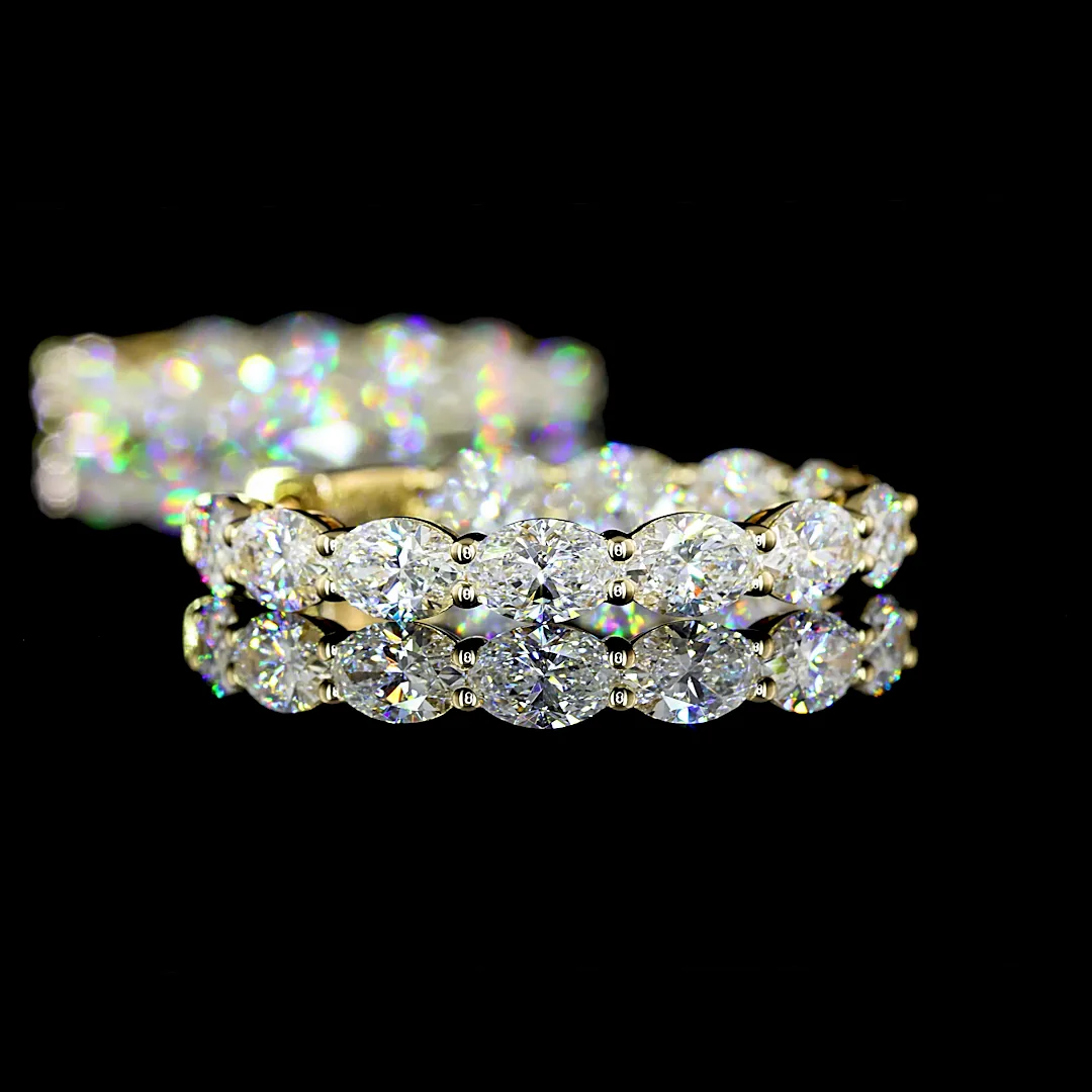 4.88 Cts 14k Yellow Gold Oval Shape Hoops Earring - Image 4