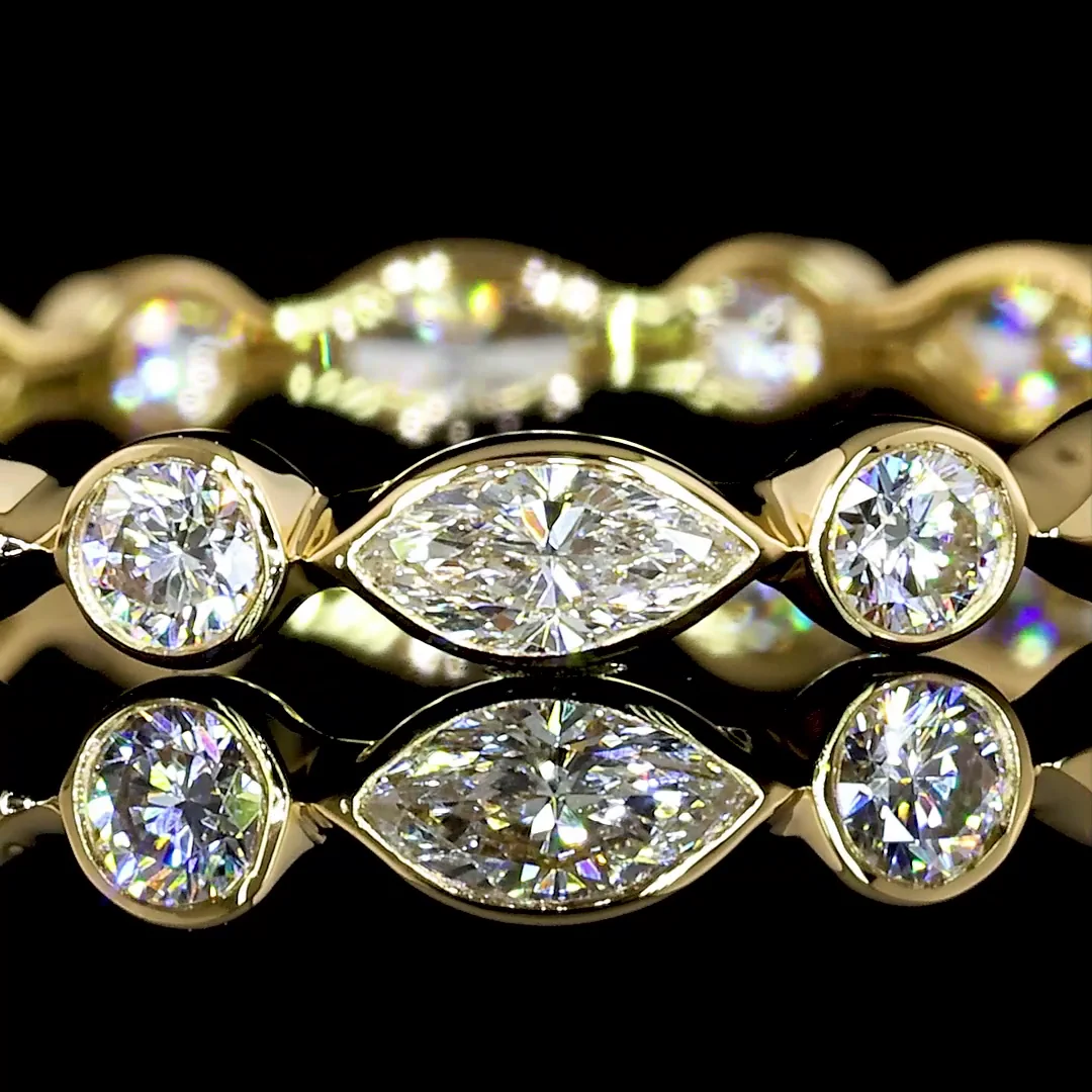 0.7 Cts 18k Yellow Gold Mix Shape Eternity Band Eternity Band - Image 3