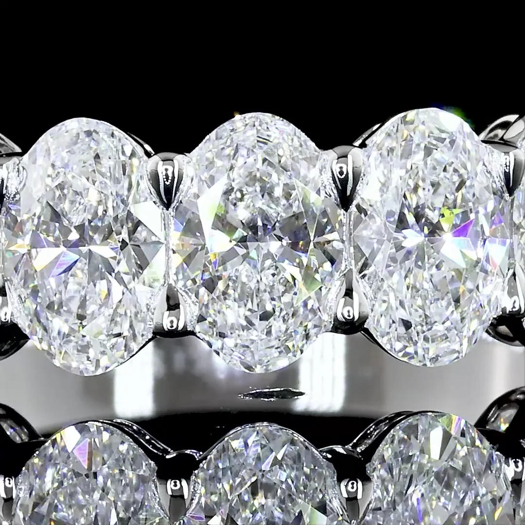 2.14 Cts 14k White Gold Oval Shape Half Eternity Eternity Band - Image 2