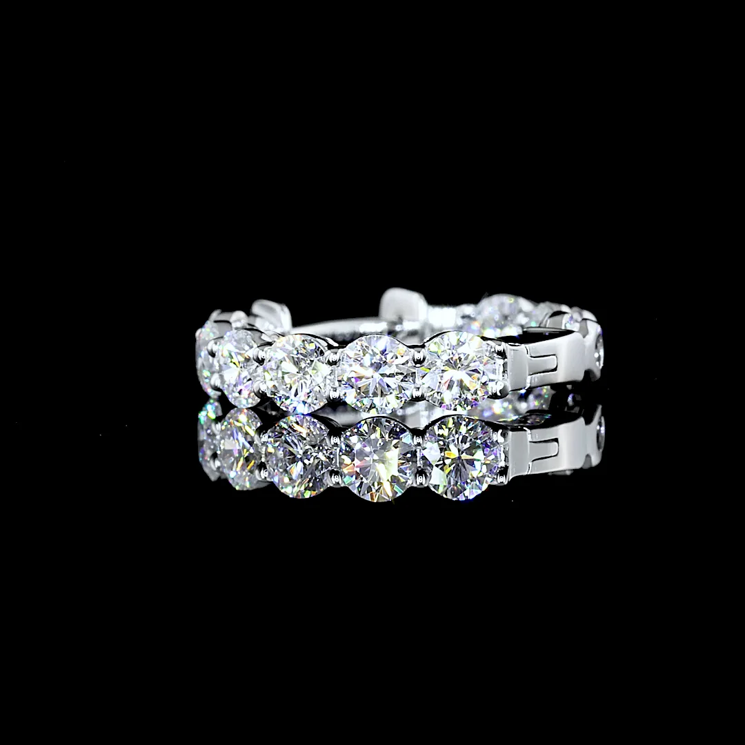 1.47 Cts 14k White Gold Round Shape Huggies Earring - Image 2