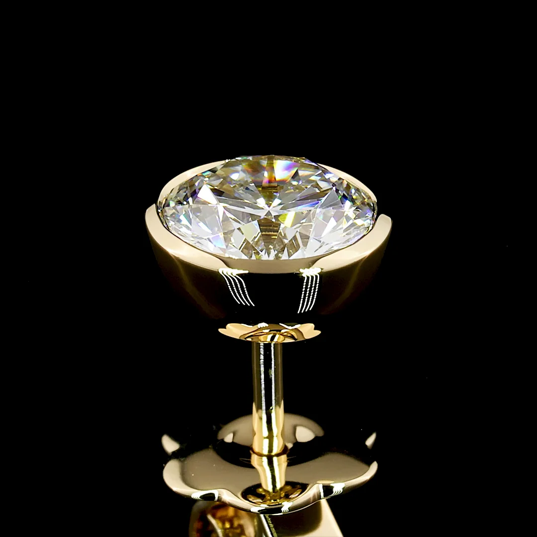 1.49 Cts 14k Yellow Gold Round Shape Studs Earring - Image 4