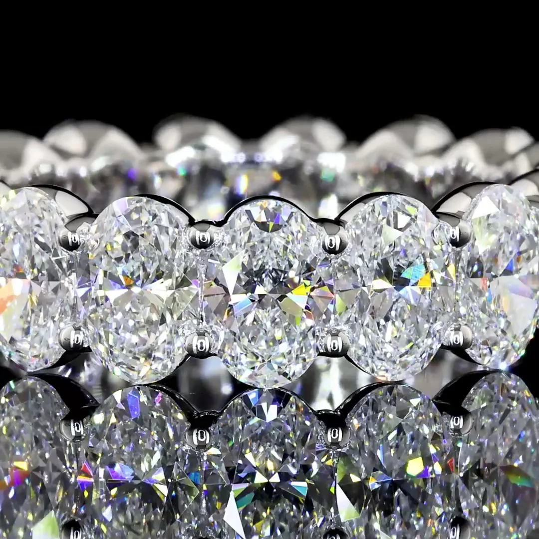 5.02 Cts 14k White Gold Oval Shape Eternity Band Eternity Band - Image 2