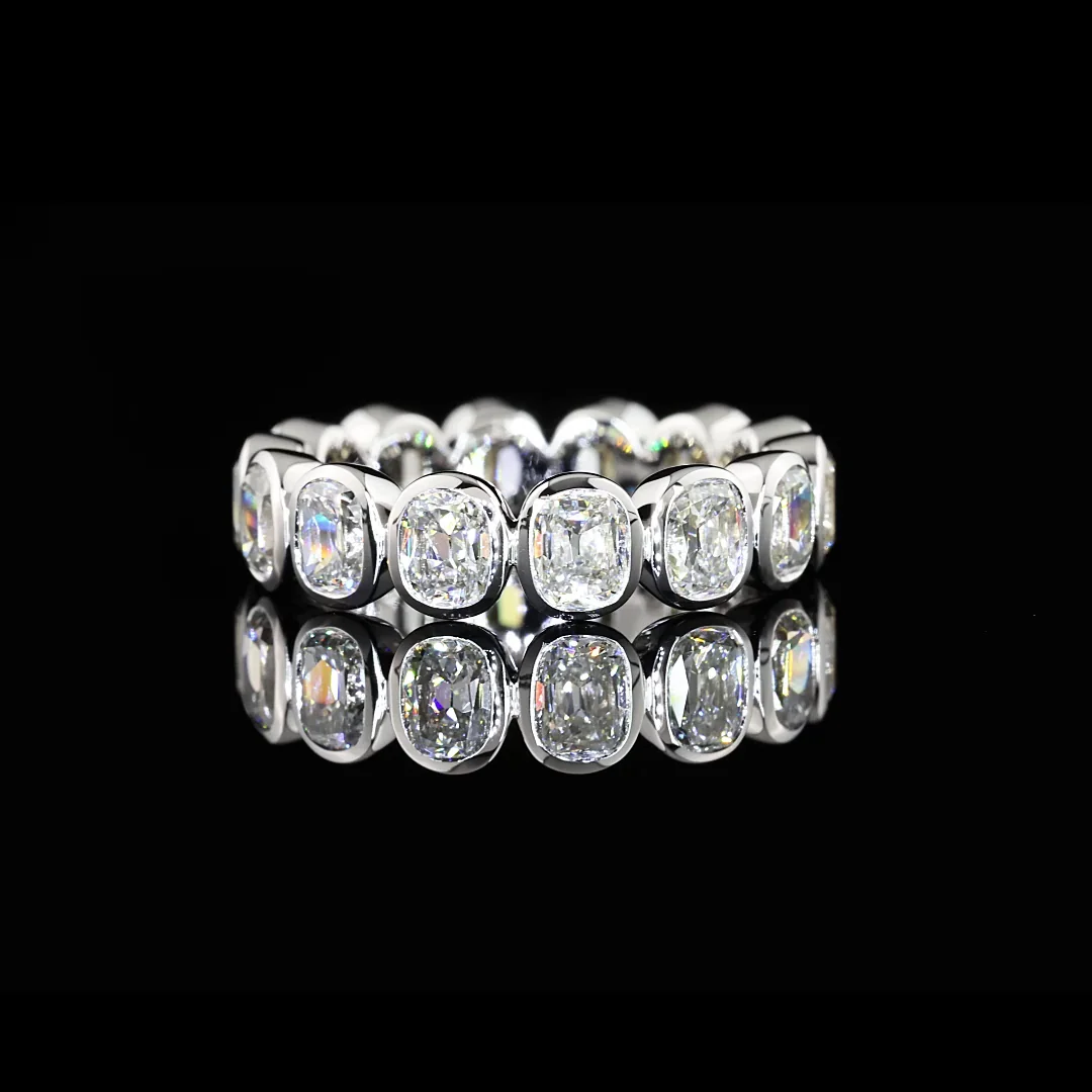 3.65 Cts 14k White Gold Antique Cushion Shape Eternity Band Eternity Band - Video