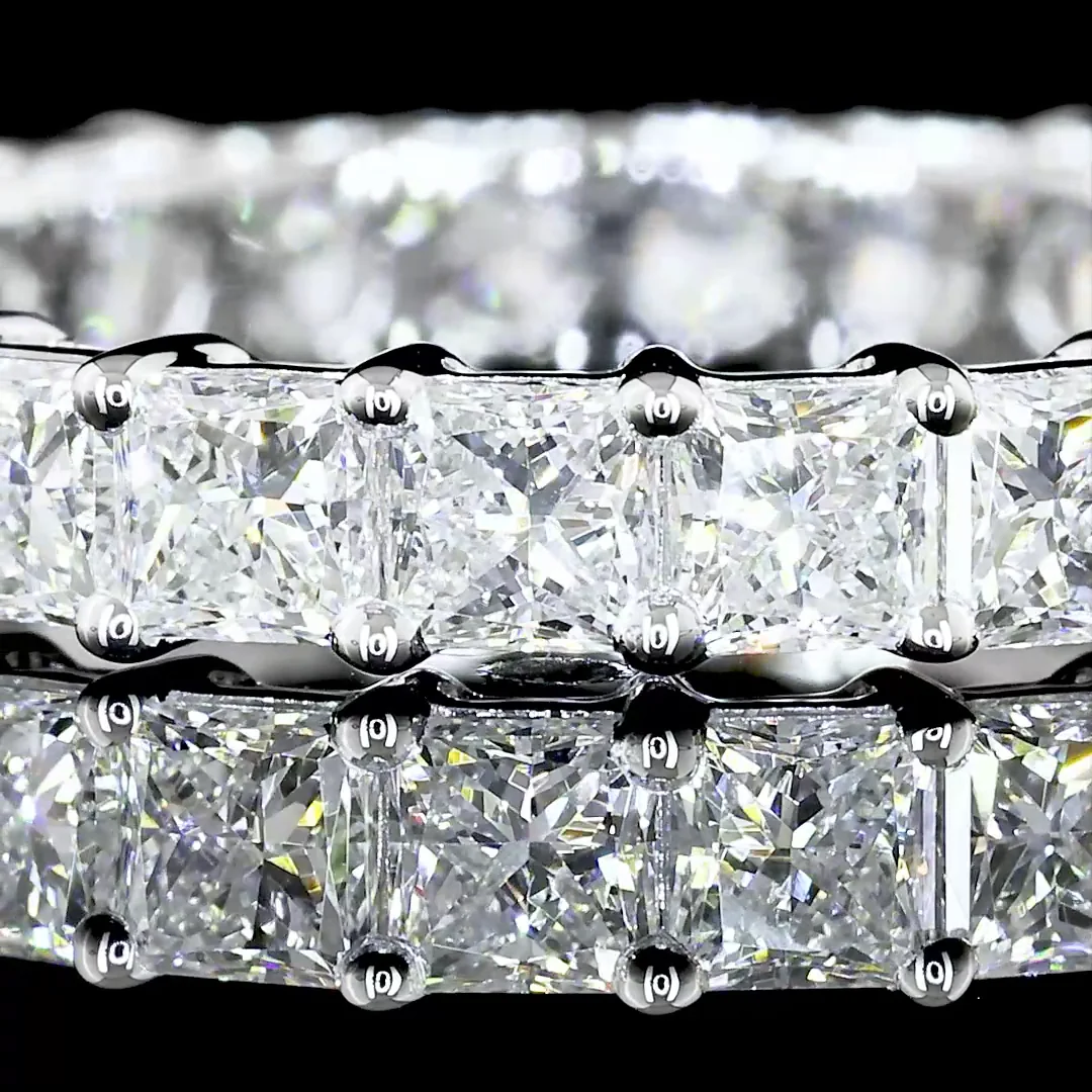 2.63 Cts 14k White Gold Princess Shape Eternity Band Eternity Band - Image 2