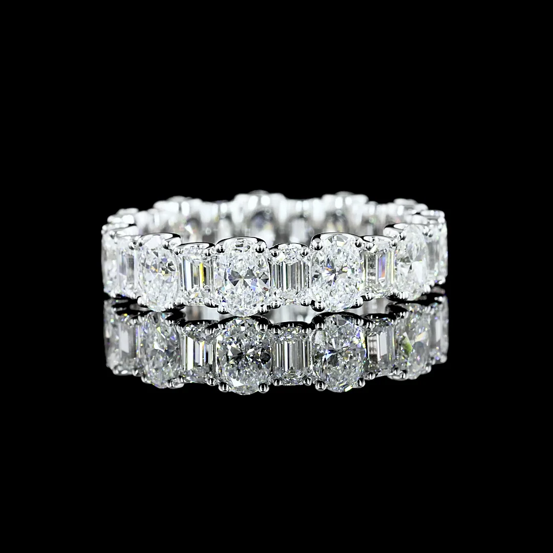 3.06 Cts 14k White Gold Mix Shape Eternity Band Eternity Band - Video