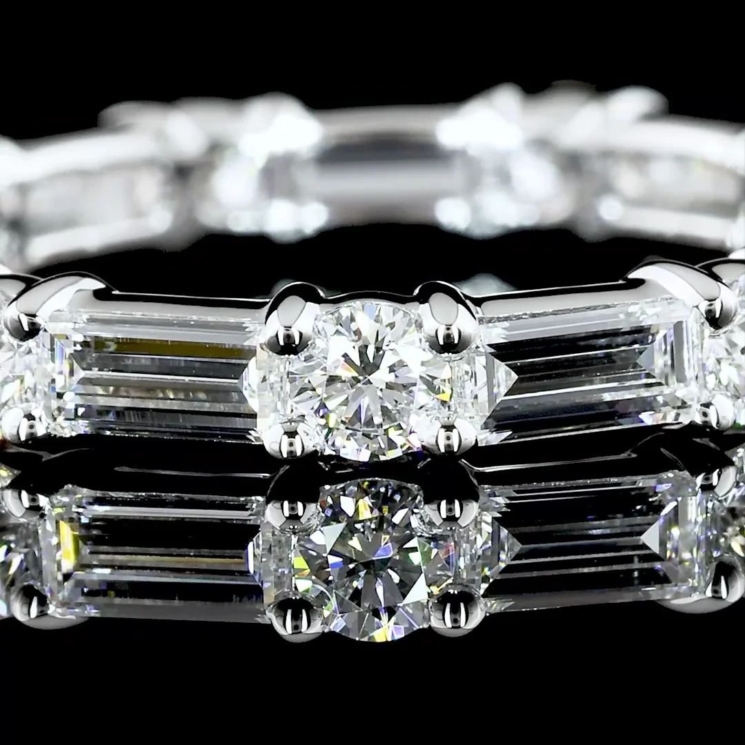 1.68 Cts 14k White Gold Mix Shape Eternity Band Eternity Band - Image 2