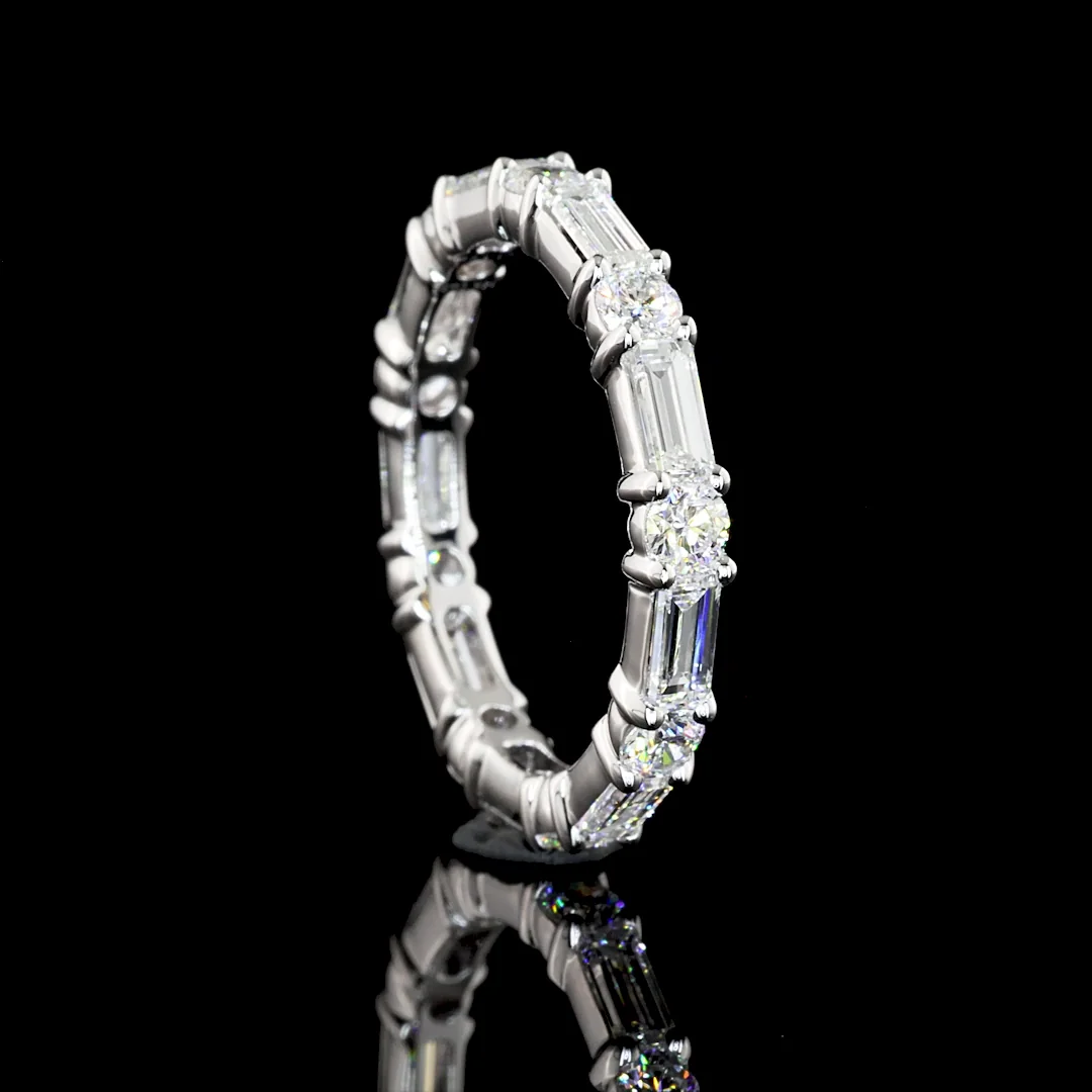 1.68 Cts 14k White Gold Mix Shape Eternity Band Eternity Band - Image 3