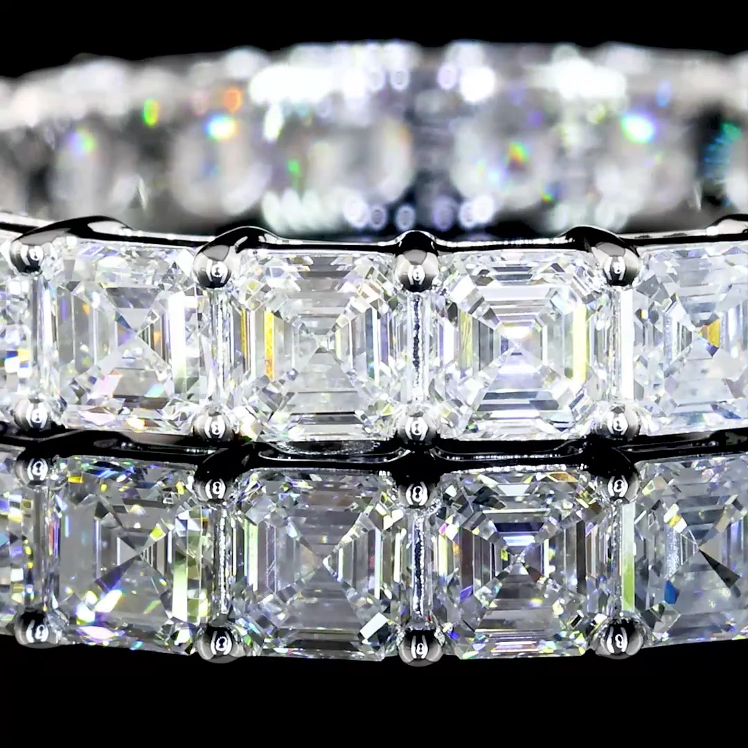 2.33 Cts 14k White Gold Asscher Shape Eternity Band Eternity Band - Image 2