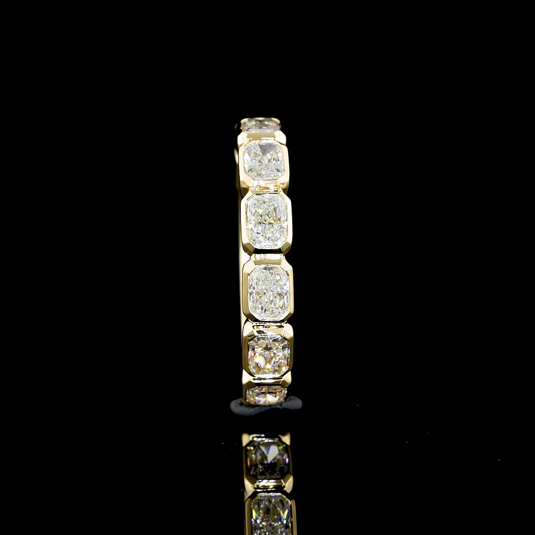 1.4 Cts 14k Yellow Gold Radiant Shape 3/4 Band Eternity Band - Image 3