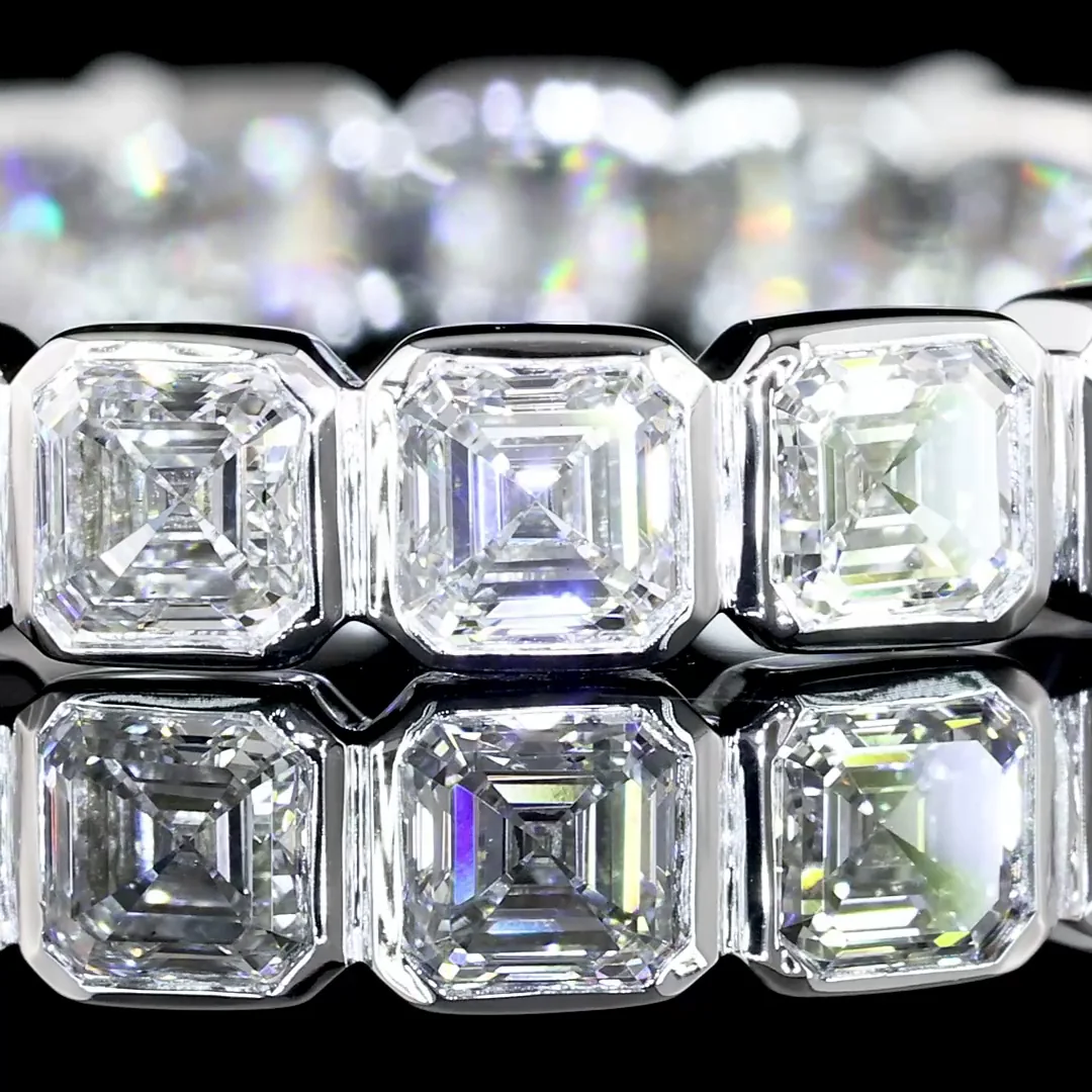 1.9 Cts 14k White Gold Asscher Shape Eternity Band Eternity Band - Image 2