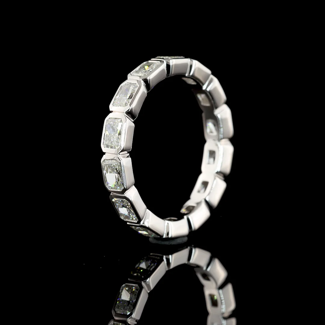 2.06 Cts 14k White Gold Radiant Shape Eternity Band Eternity Band - Image 4