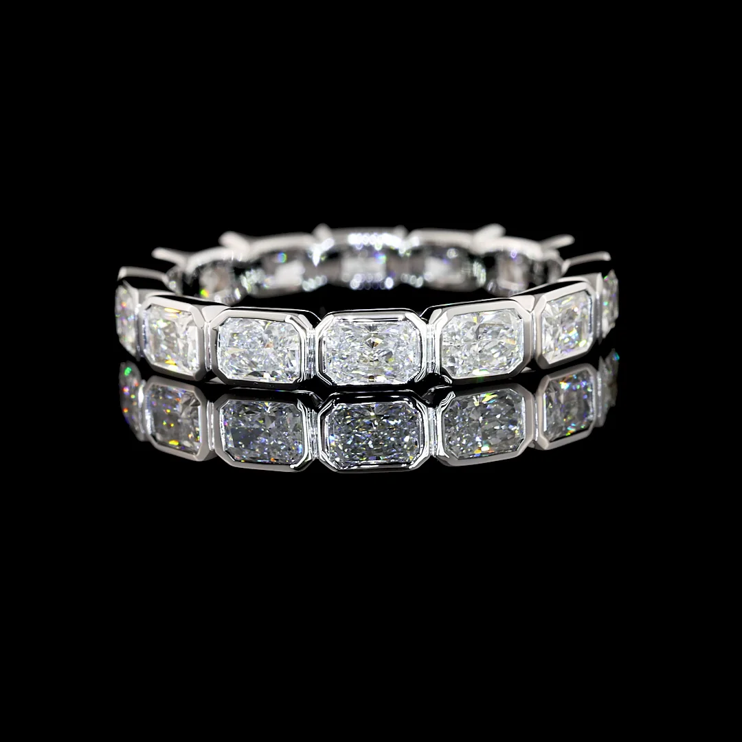 2.06 Cts 14k White Gold Radiant Shape Eternity Band Eternity Band - Video