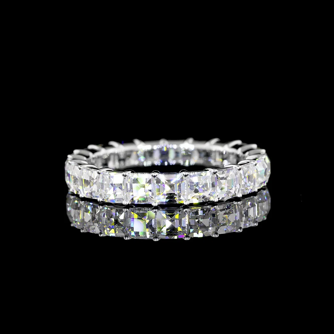 3.36 Cts 14k White Gold Antique Asscher Shape Eternity Band Eternity Band - Video
