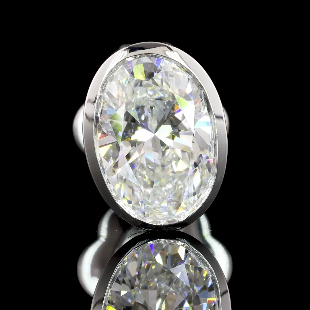 1.56 Cts 14k White Gold Oval Shape Studs Earring - Image 3