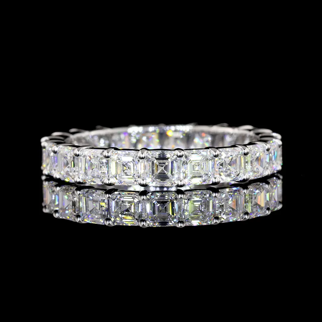 2.72 Cts 14k White Gold Asscher Shape Eternity Band Eternity Band - Video