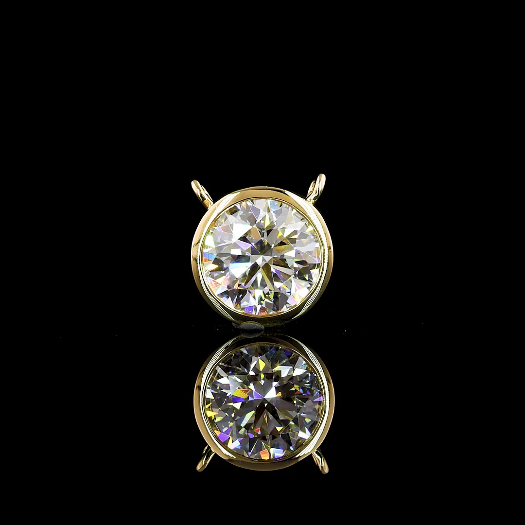 2.02 Cts 14k Yellow Gold Round Shape Solitaire Pendant - Image 4