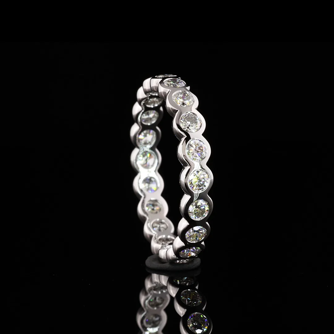1.12 Cts 14k White Gold Round Shape Eternity Band Eternity Band - Image 3