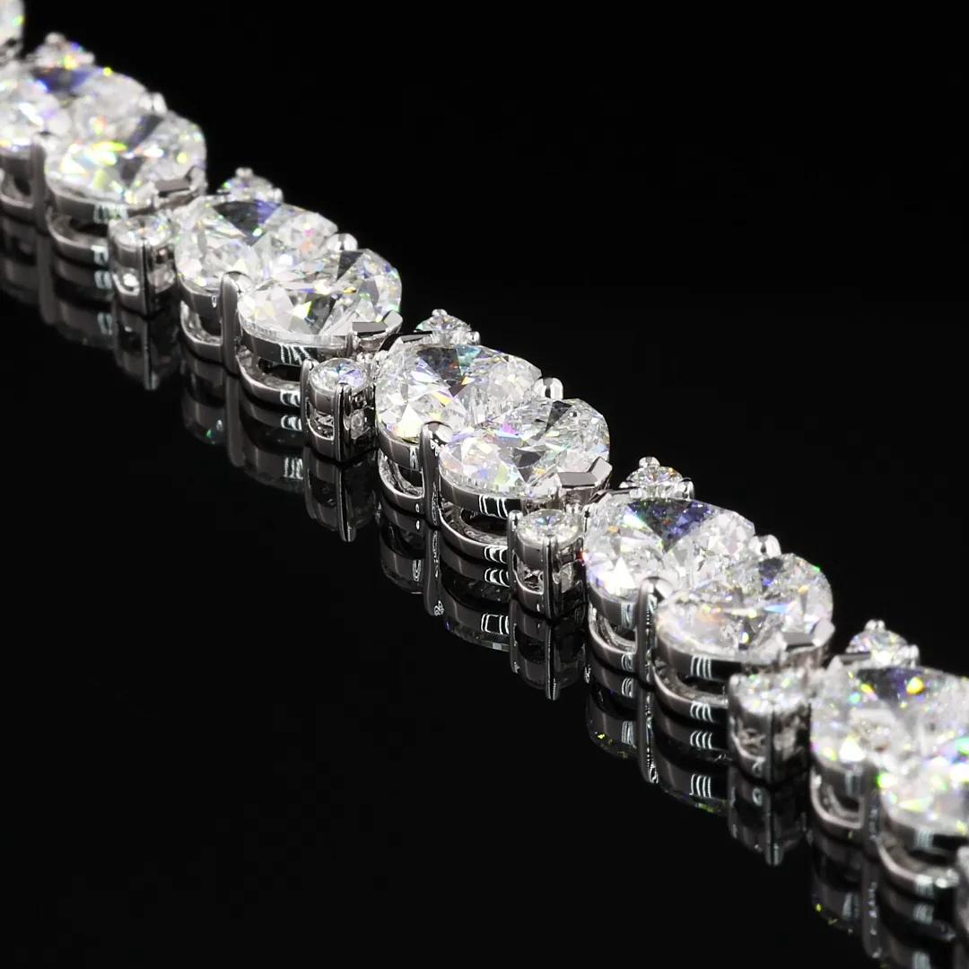 12.07 Cts 14k White Gold Mix Shape Tennis Bracelet - Image 3