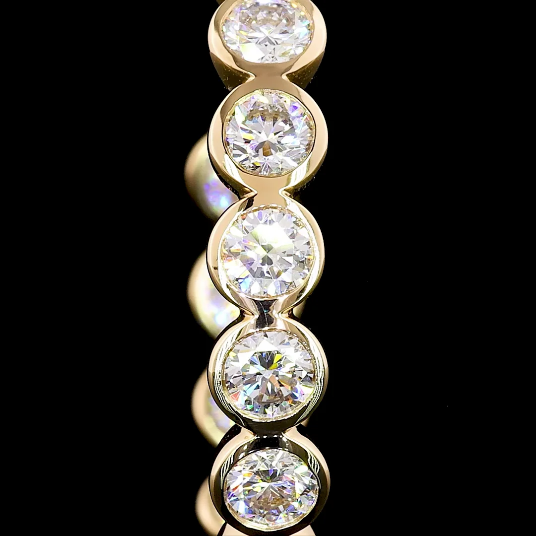 2.87 Cts 14k Yellow Gold Round Shape C Hoops Earring - Image 3