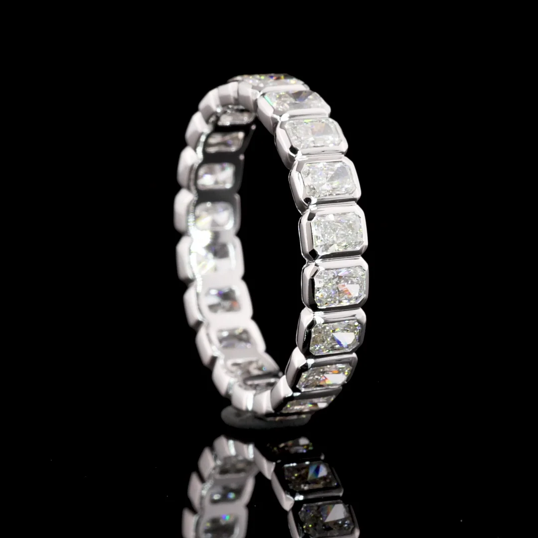 1.96 Cts 14k White Gold Radiant Shape Eternity Band Eternity Band - Image 2