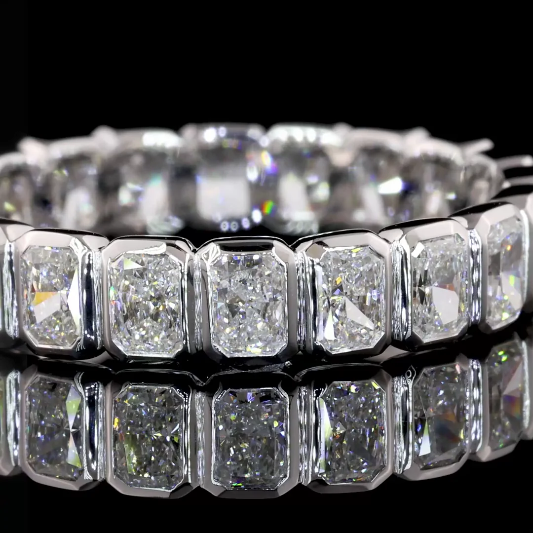 1.96 Cts 14k White Gold Radiant Shape Eternity Band Eternity Band - Image 4