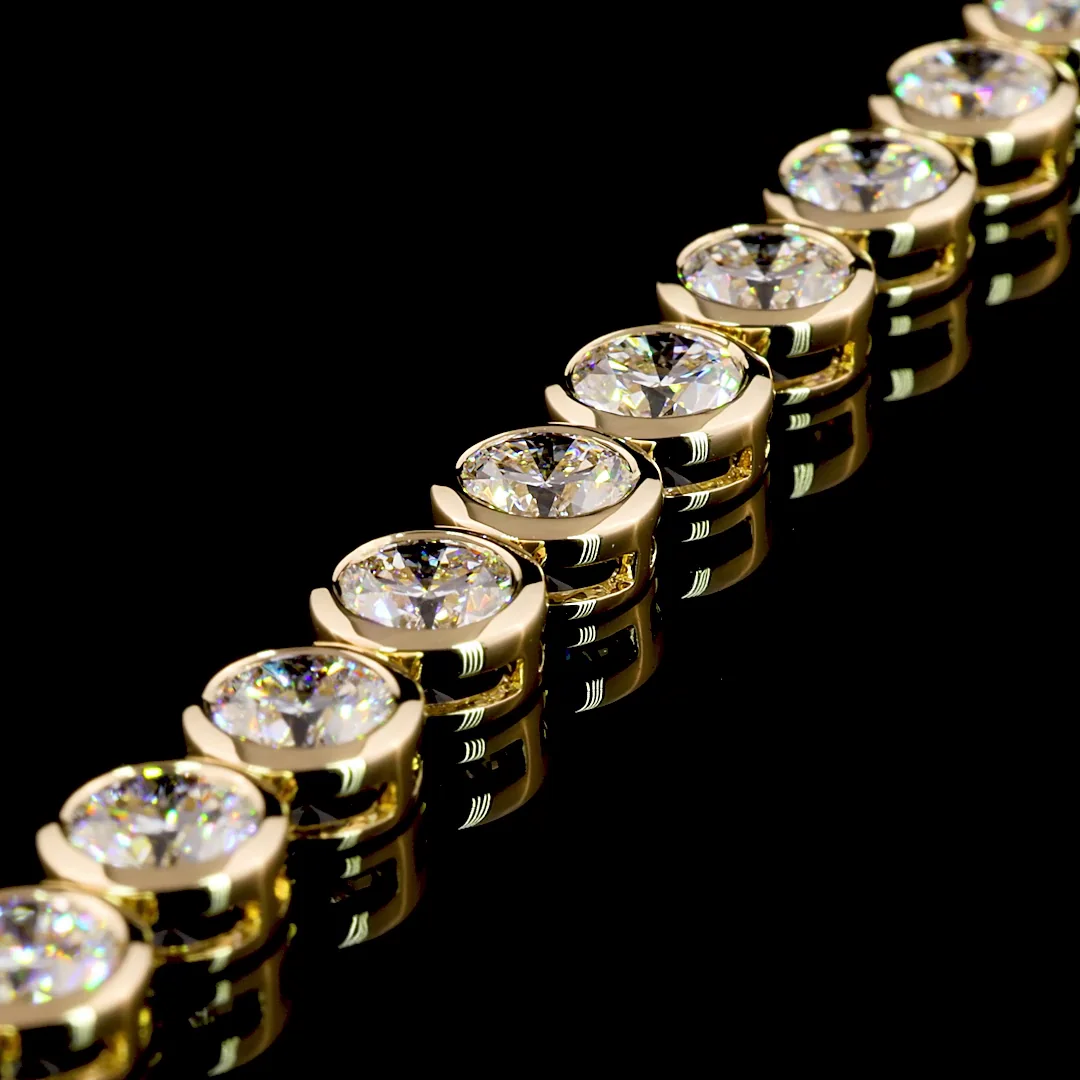 15.18 Cts 14k Yellow Gold Round Shape Tennis Bracelet - Image 4