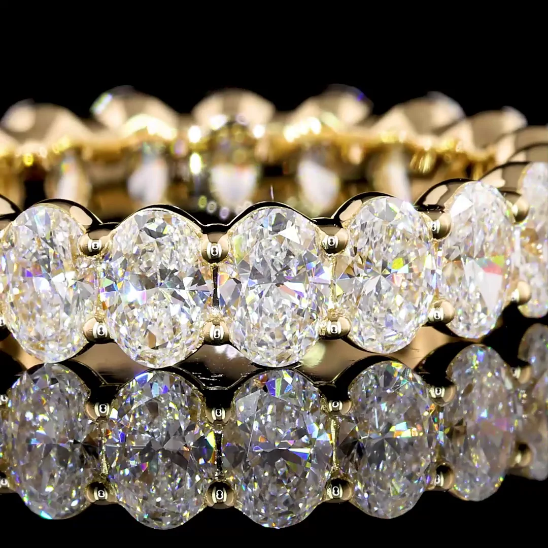 3.31 Cts 14k Yellow Gold Oval Shape Eternity Band Eternity Band - Image 3