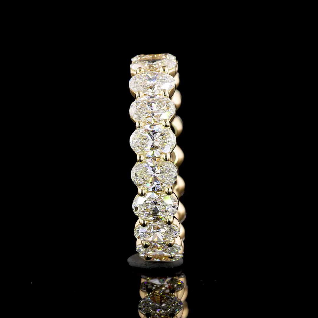 3.31 Cts 14k Yellow Gold Oval Shape Eternity Band Eternity Band - Image 4