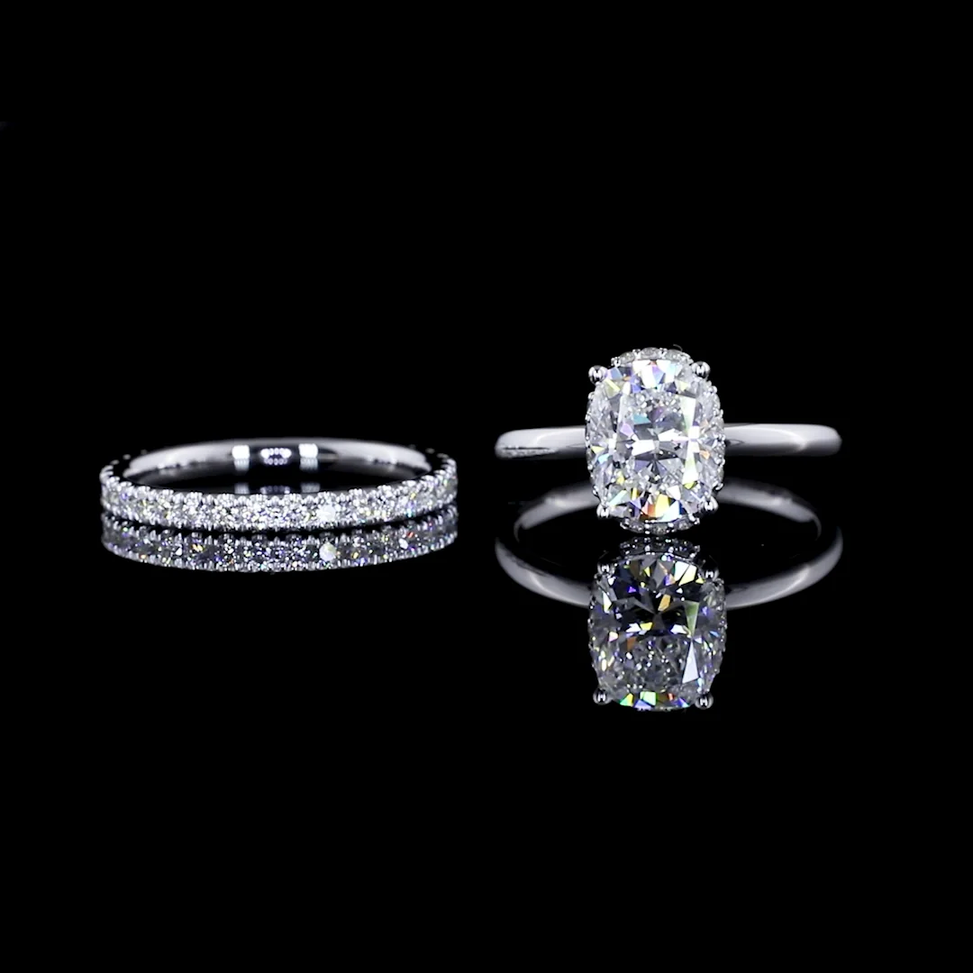 0.69 Cts 14k White Gold Round Shape 3/4 Band Eternity Band - Image 3