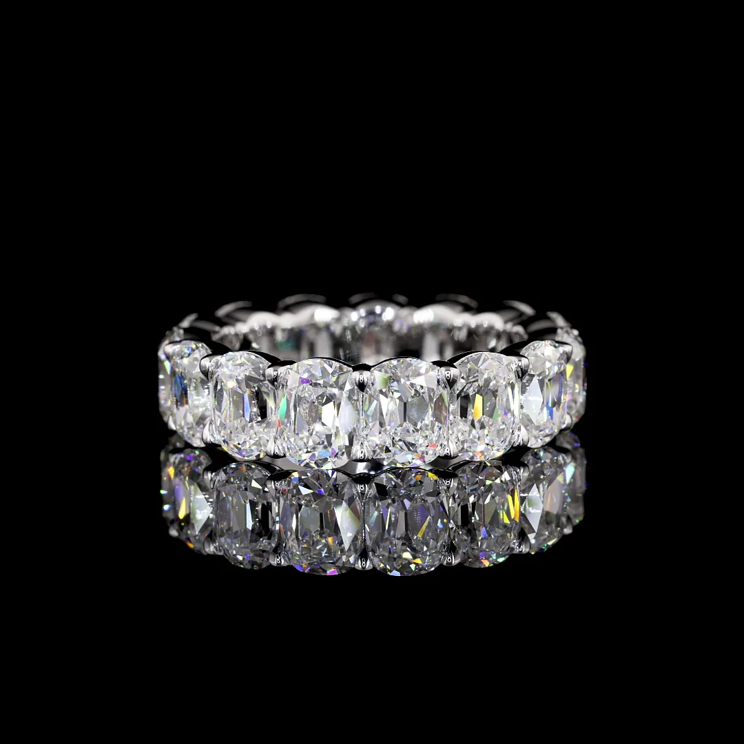 7.92 Cts 14k White Gold Antique Cushion Shape Eternity Band Eternity Band - Video