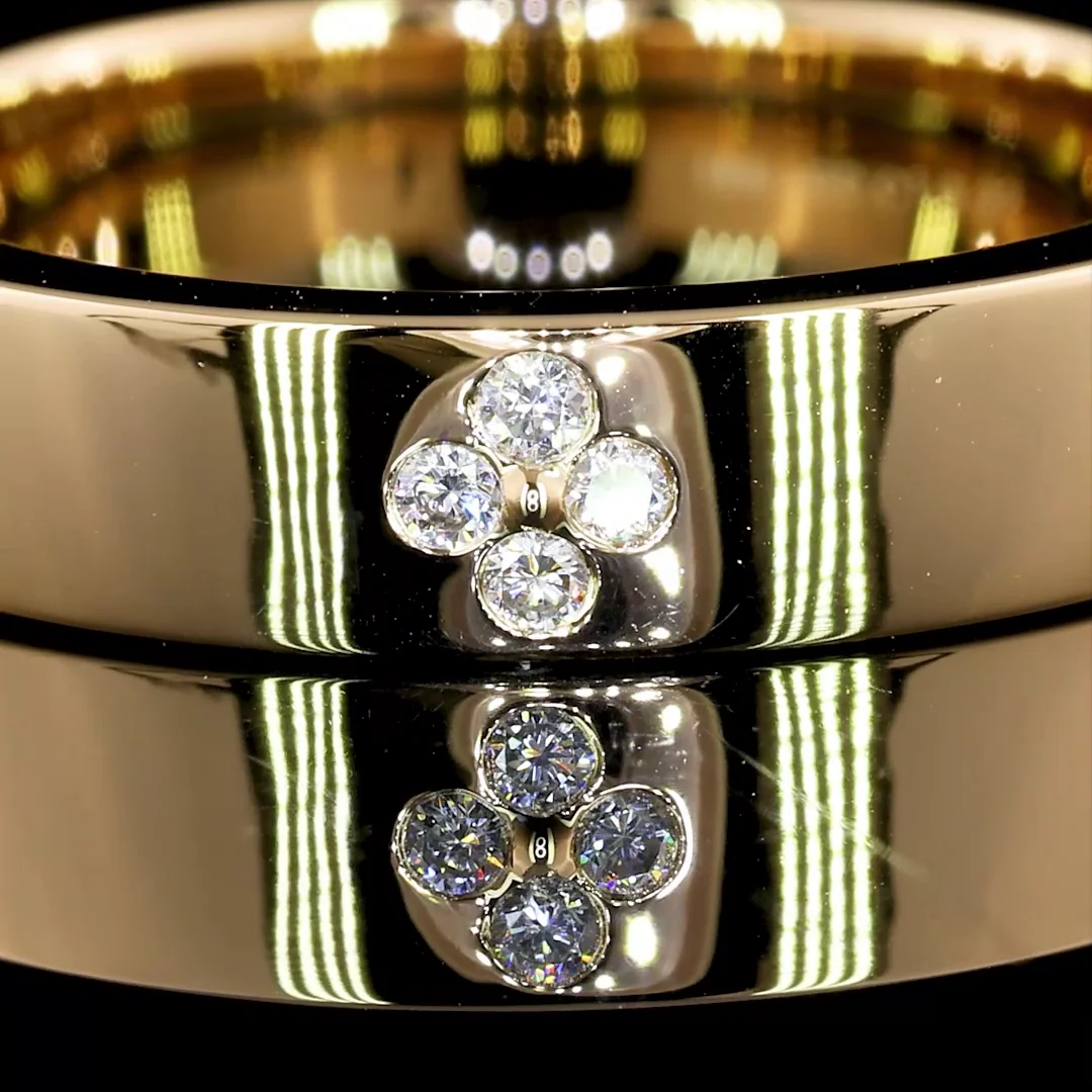 0.22 Cts 18k Yellow Gold Round Shape Eternity Band Eternity Band - Image 2