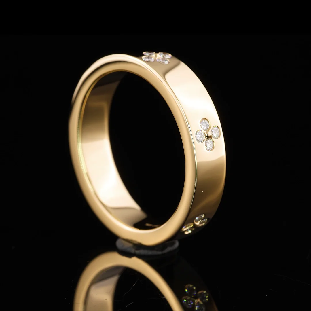 0.22 Cts 18k Yellow Gold Round Shape Eternity Band Eternity Band - Image 3