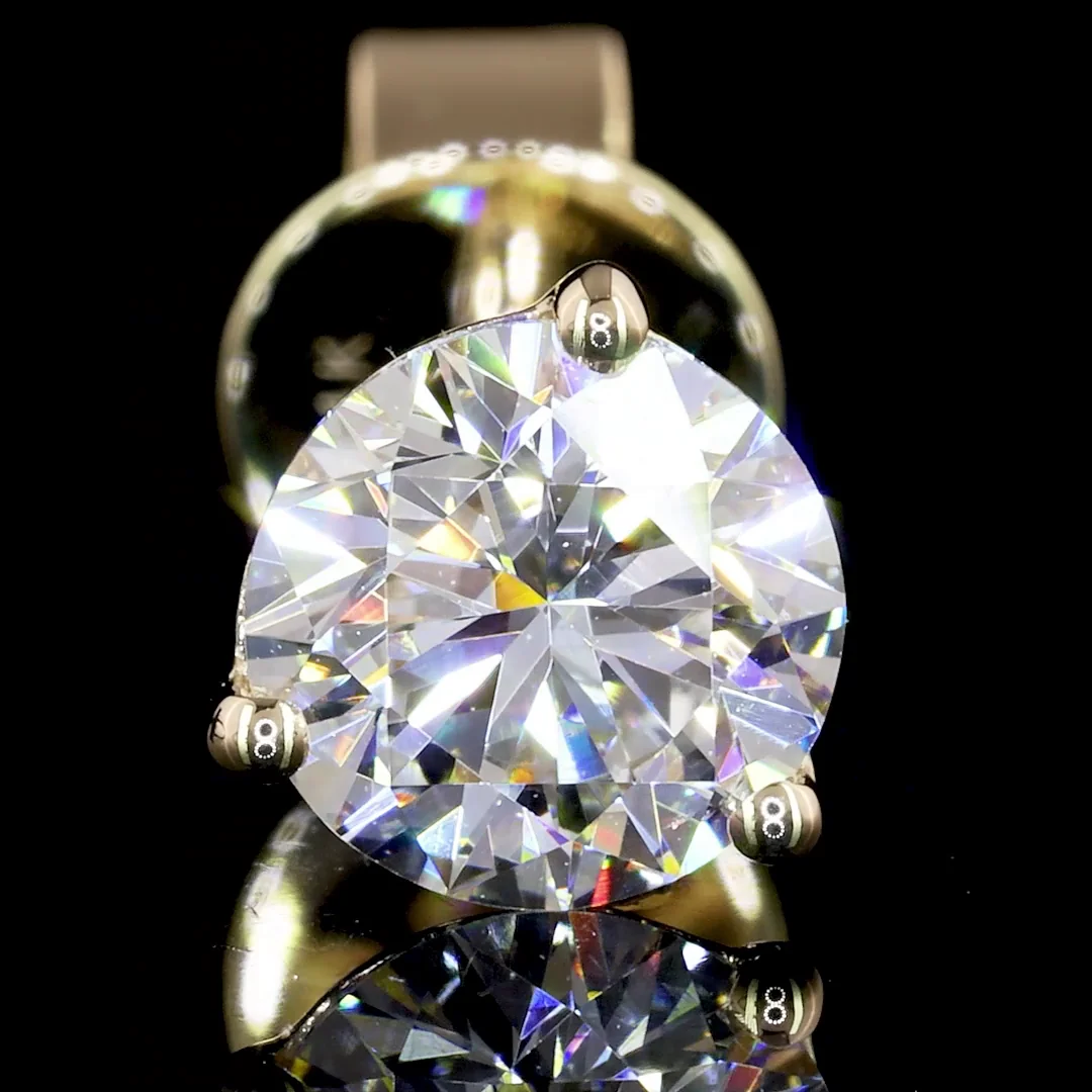 1.04 Cts 14k Yellow Gold Round Shape Martini Earring - Image 3