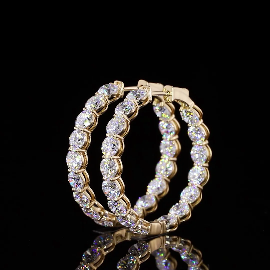 8.32 Cts 18k Yellow Gold Round Shape Hoops Earring - Image 2