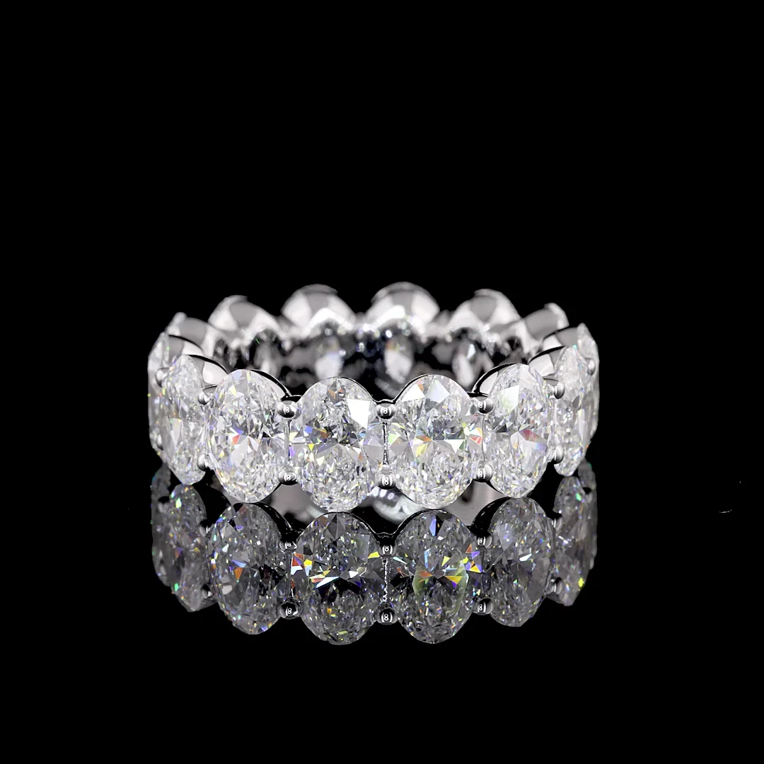 7.84 Cts 14k White Gold Oval Shape Eternity Band Eternity Band - Video