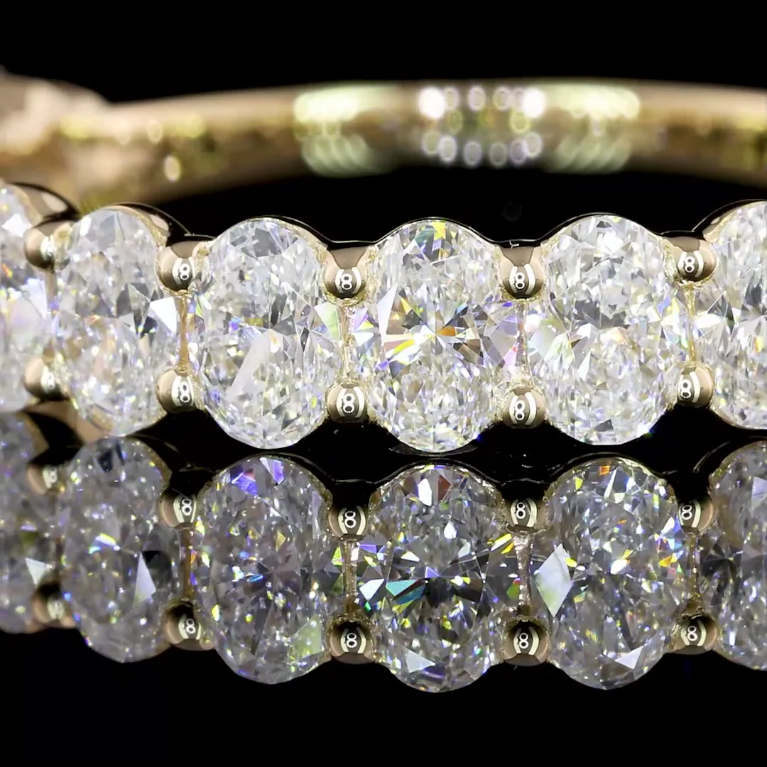 1.53 Cts 14k Yellow Gold Oval Shape Half Eternity Eternity Band - Image 2